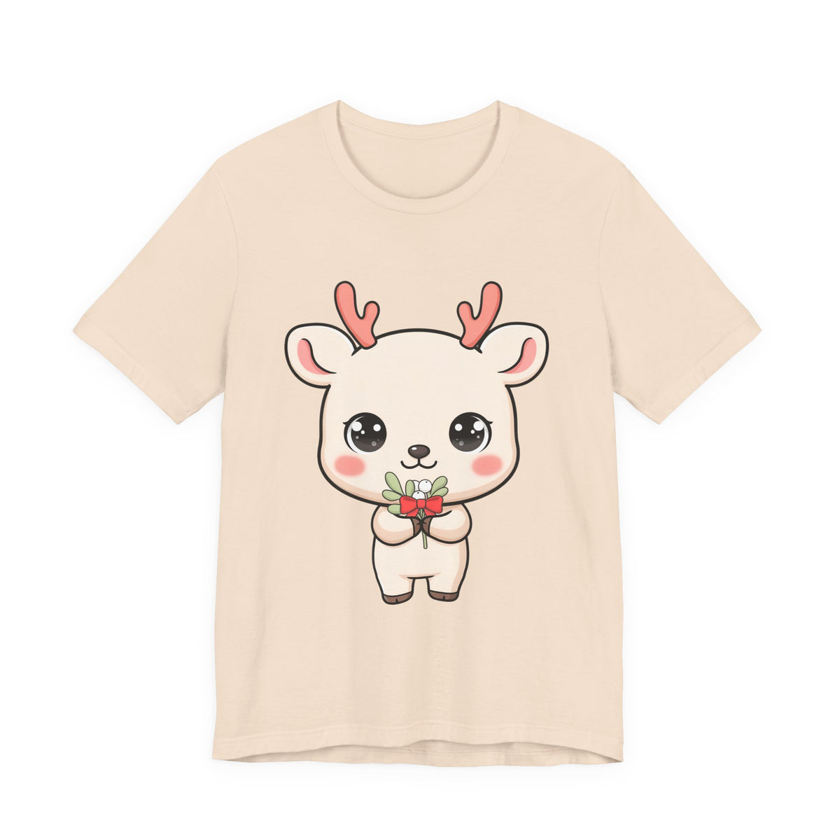 Kawaii Reindeer Christmas T-Shirt for Holiday Cheer