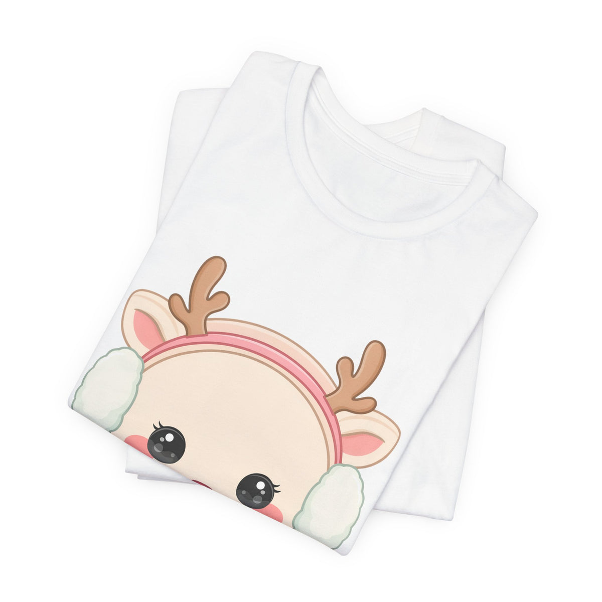 Kawaii Reindeer T-Shirt, Cute Winter Animal Tee