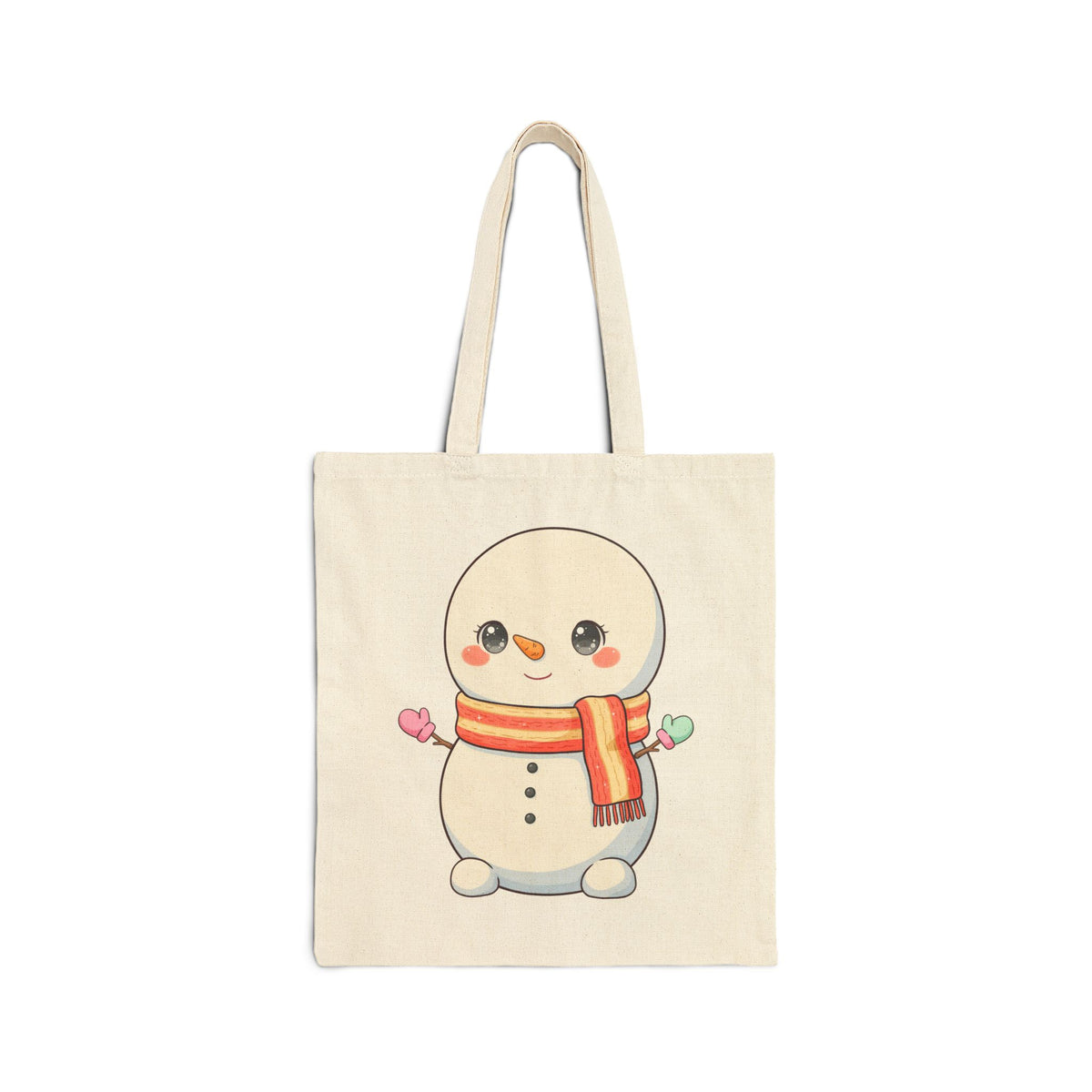 Snowman Christmas Tote Bag for Holiday Gift Shopping