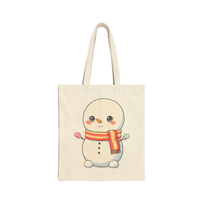 Snowman Christmas Tote Bag for Holiday Gift Shopping