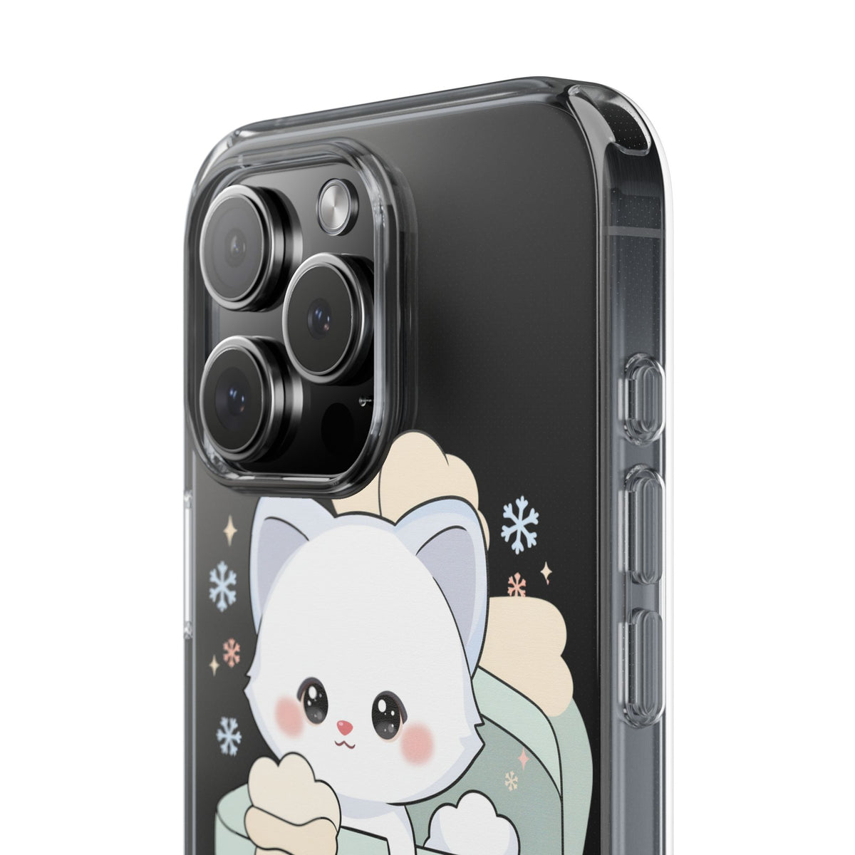 Kawaii Arctic Fox Clear Impact-Resistant Phone Case