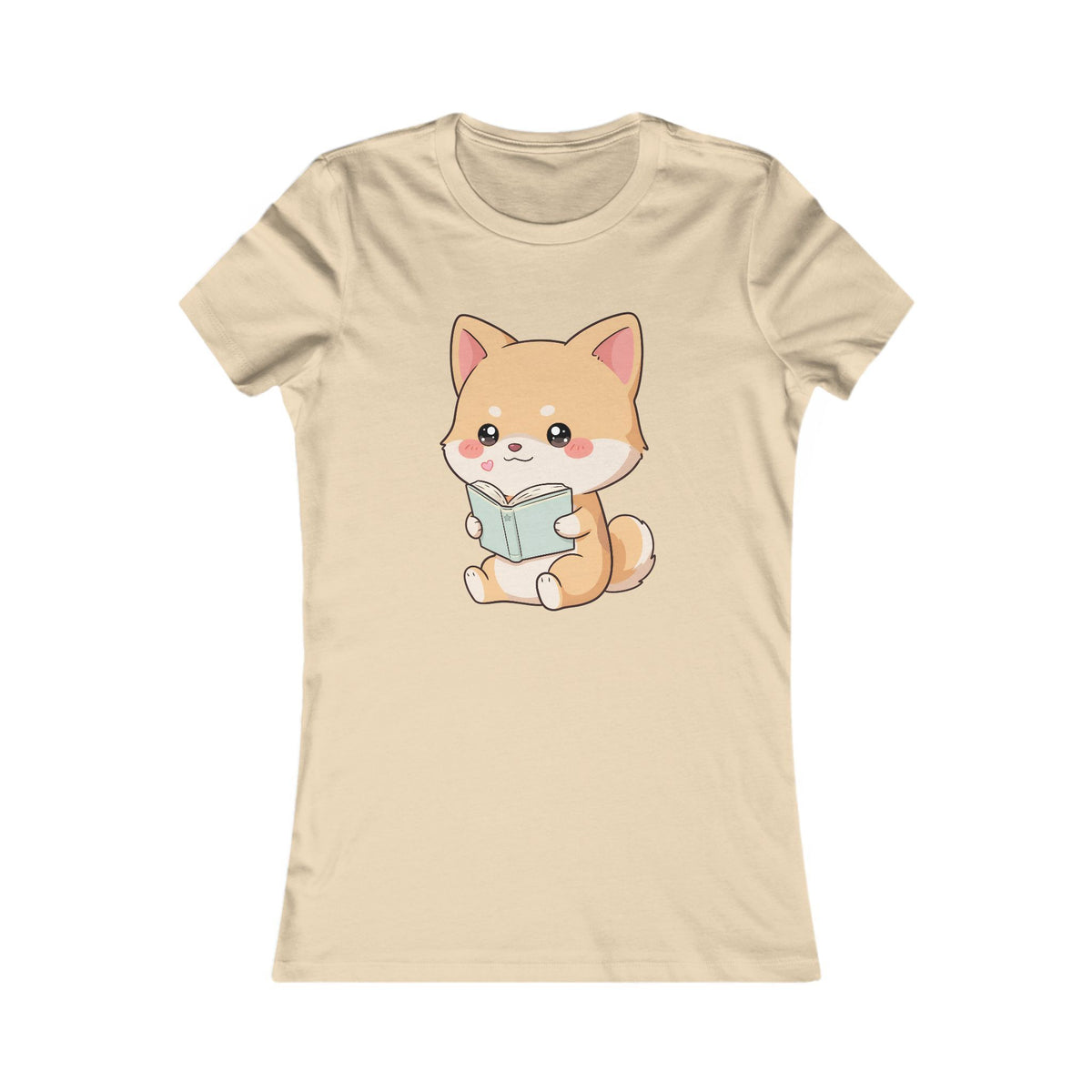 Kawaii Shiba Inu Reading Tee for Book Lovers