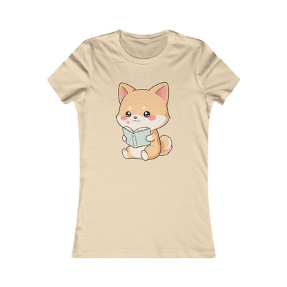 Kawaii Shiba Inu Reading Tee for Book Lovers