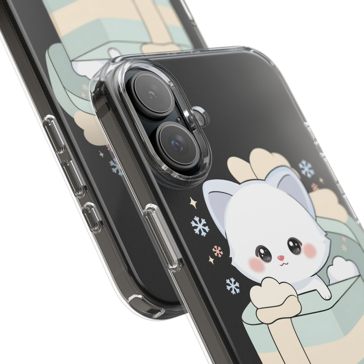 Kawaii Arctic Fox Clear Impact-Resistant Phone Case