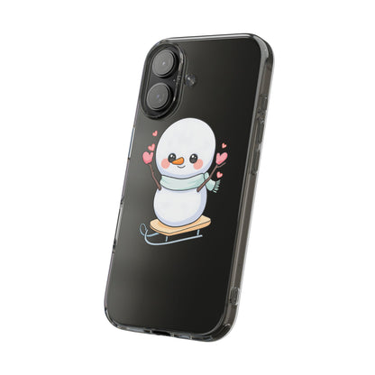Kawaii Snowman Phone Case, Cute Winter Cheer