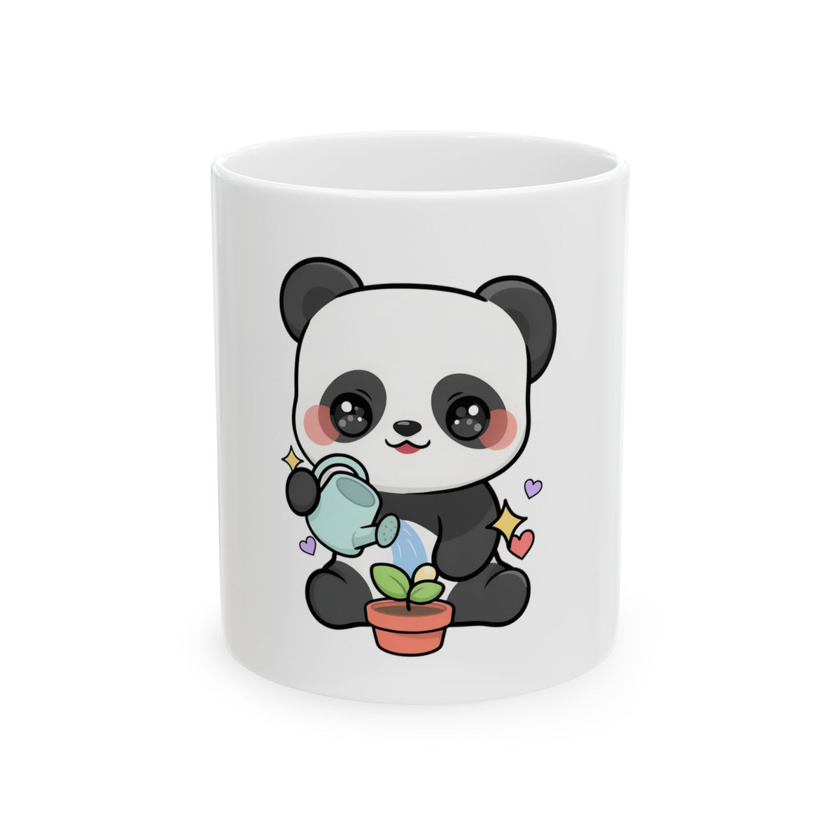 Cute Panda Mug, Kawaii Plant Lover Ceramic Coffee Mug