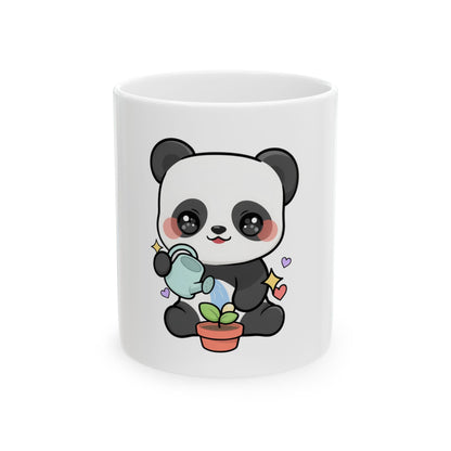 Cute Panda Mug, Kawaii Plant Lover Ceramic Coffee Mug