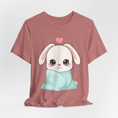 Cozy Bunny T-Shirt, Kawaii Blanket Bunny Tee