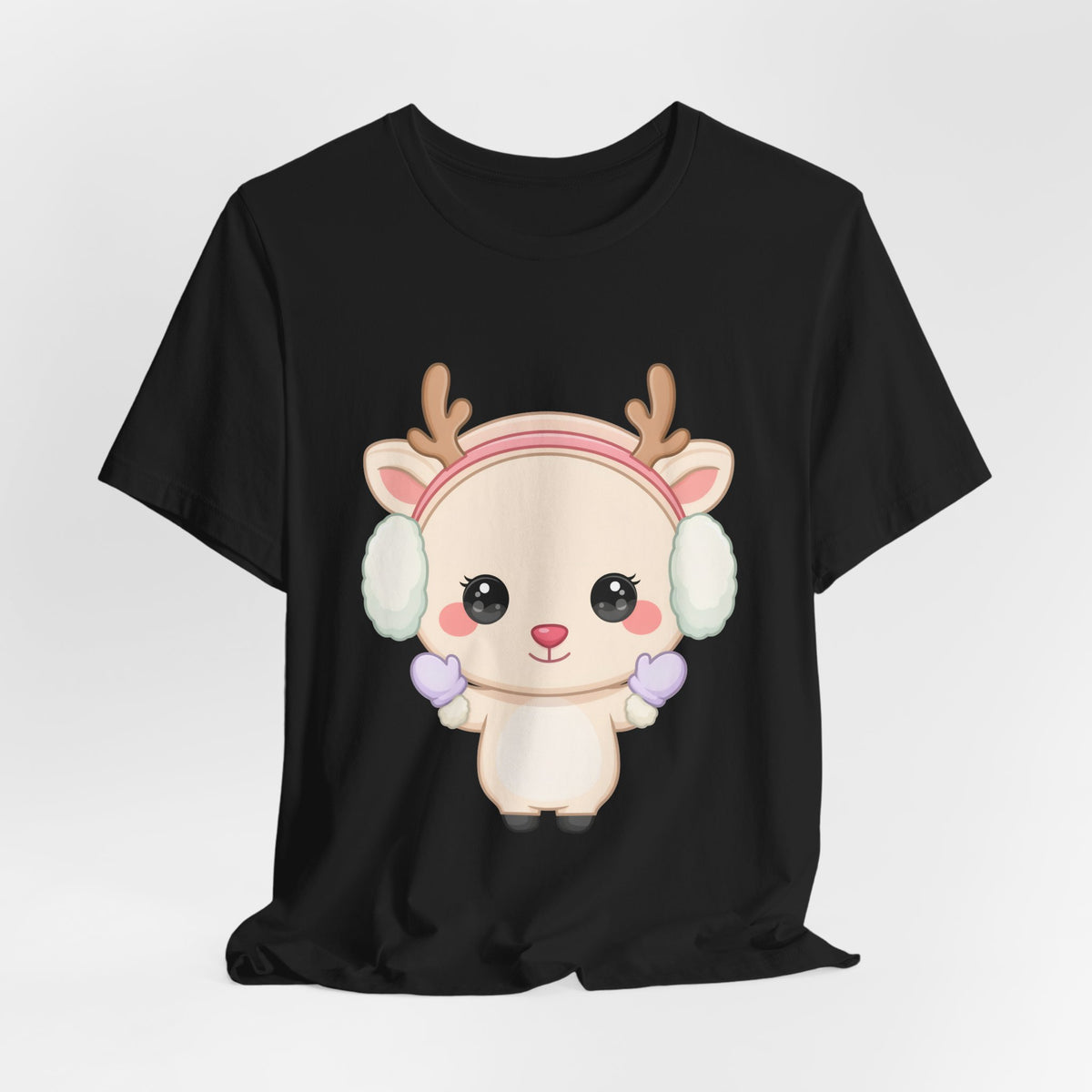 Kawaii Reindeer T-Shirt, Cute Winter Animal Tee