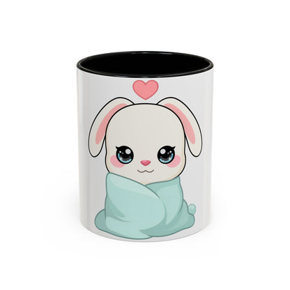 Kawaii Bunny Accent Coffee Mug for Cozy Moments