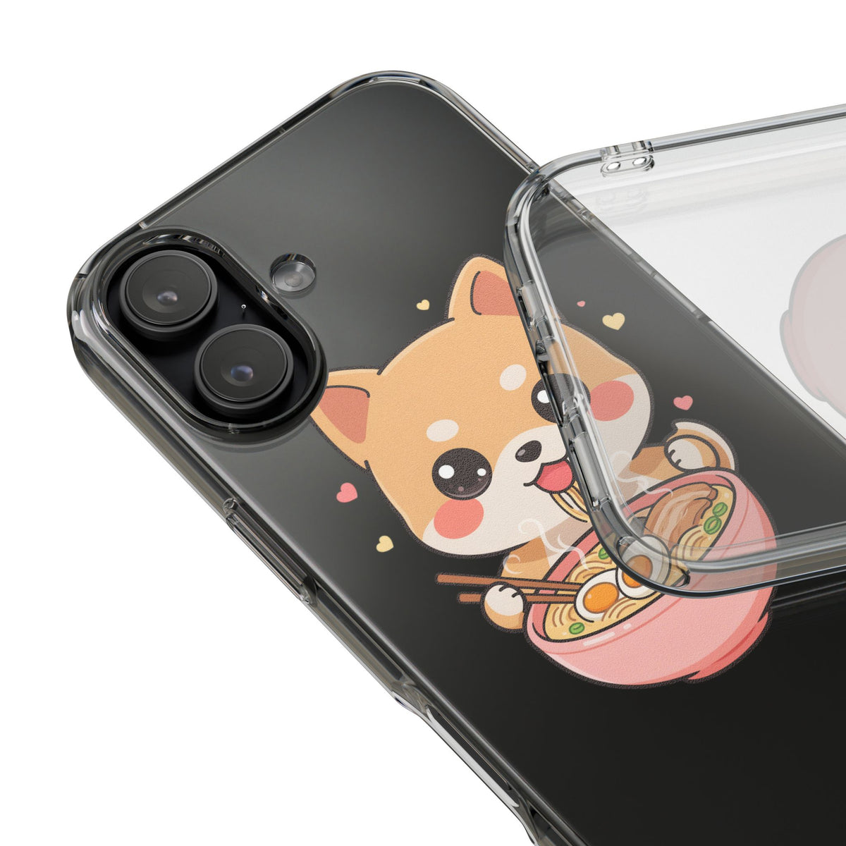 Kawaii Shiba Inu Ramen Clear Impact-Resistant Case