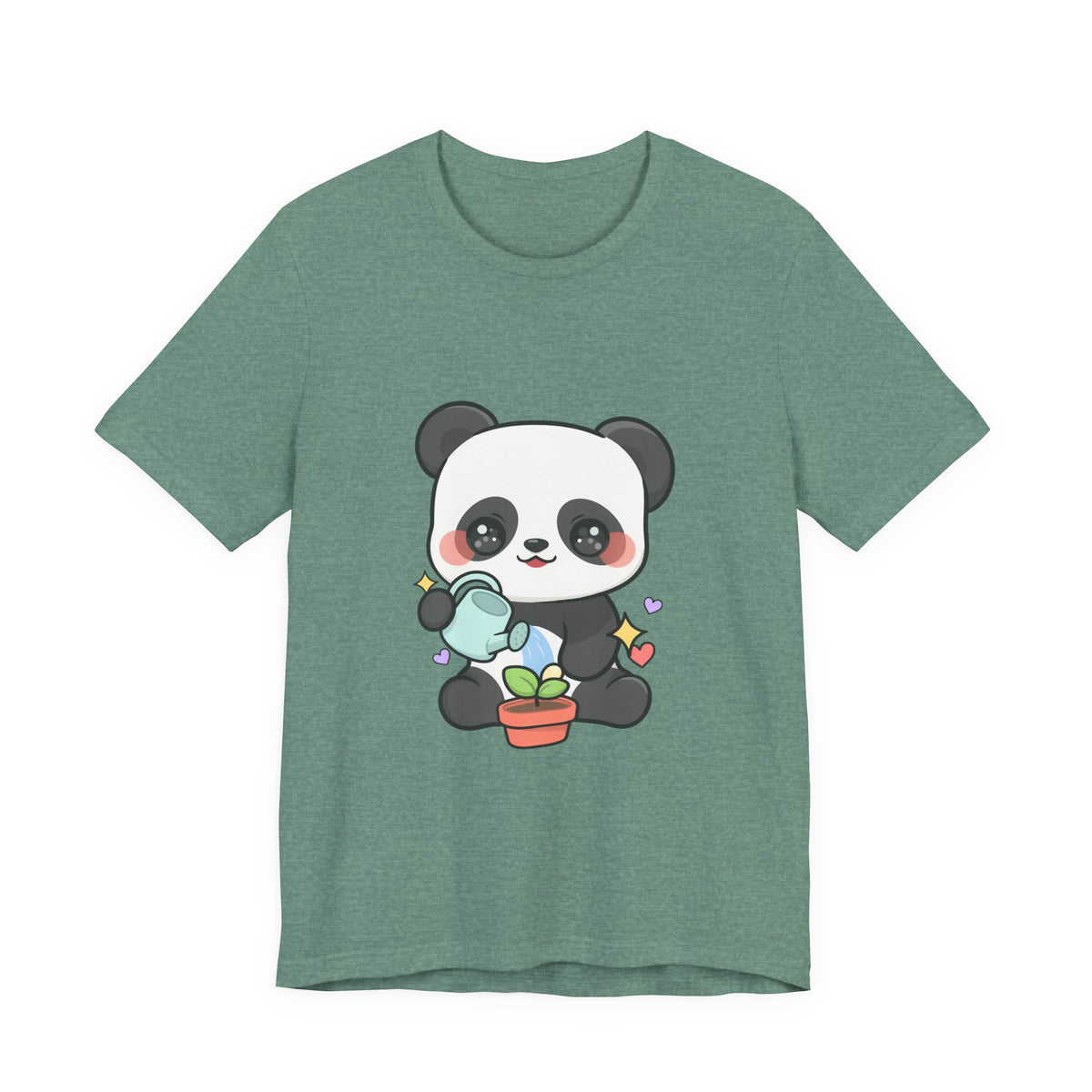 Kawaii Panda T-Shirt, Cute Plant Lover Gift