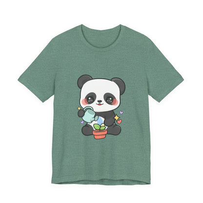 Kawaii Panda T-Shirt, Cute Plant Lover Gift