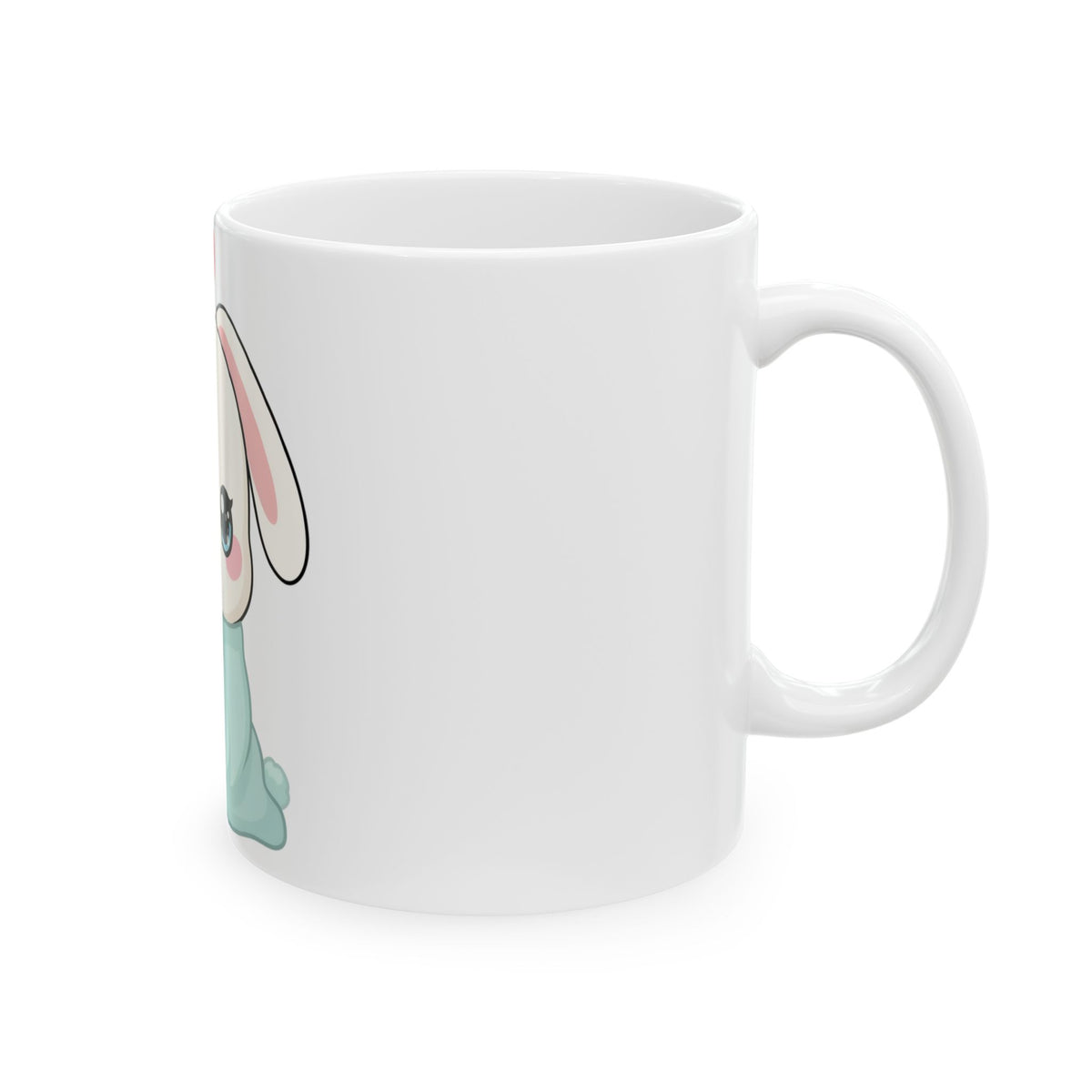 Kawaii Bunny Mug, Cozy Chibi Rabbit Ceramic Coffee Cup