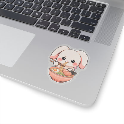 Kawaii Ramen Bunny Kiss-Cut Sticker for Cute Food Lovers