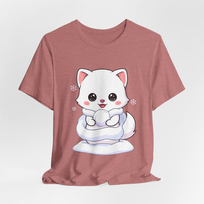 Kawaii Arctic Fox T-Shirt for Cute Winter Style