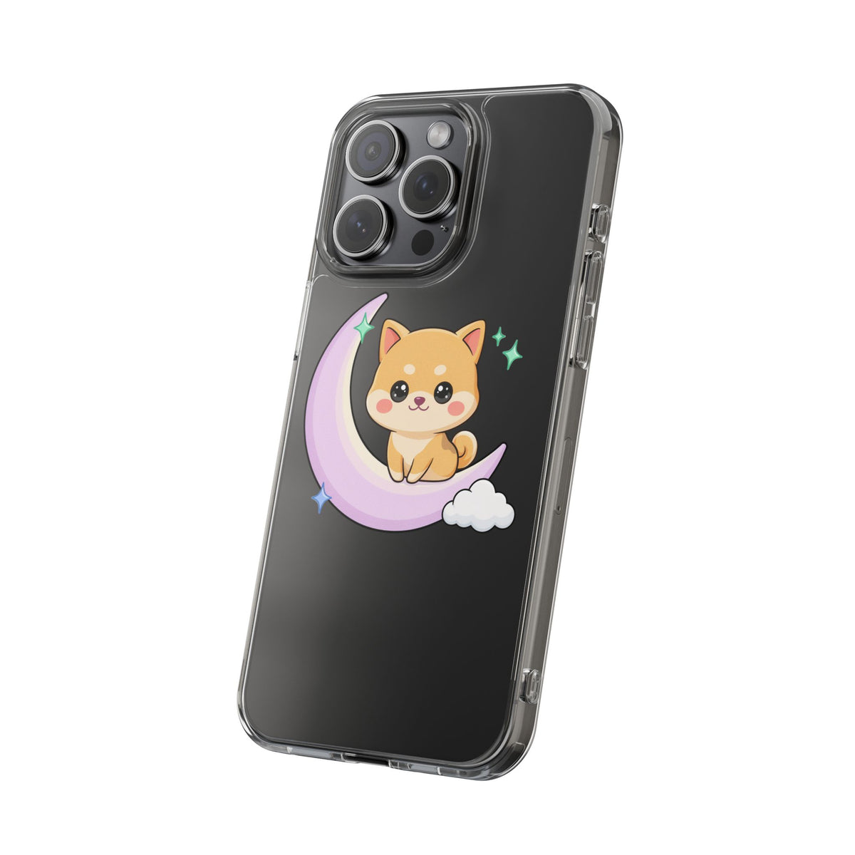Kawaii Shiba Inu Phone Case – Crescent Moon Cutie