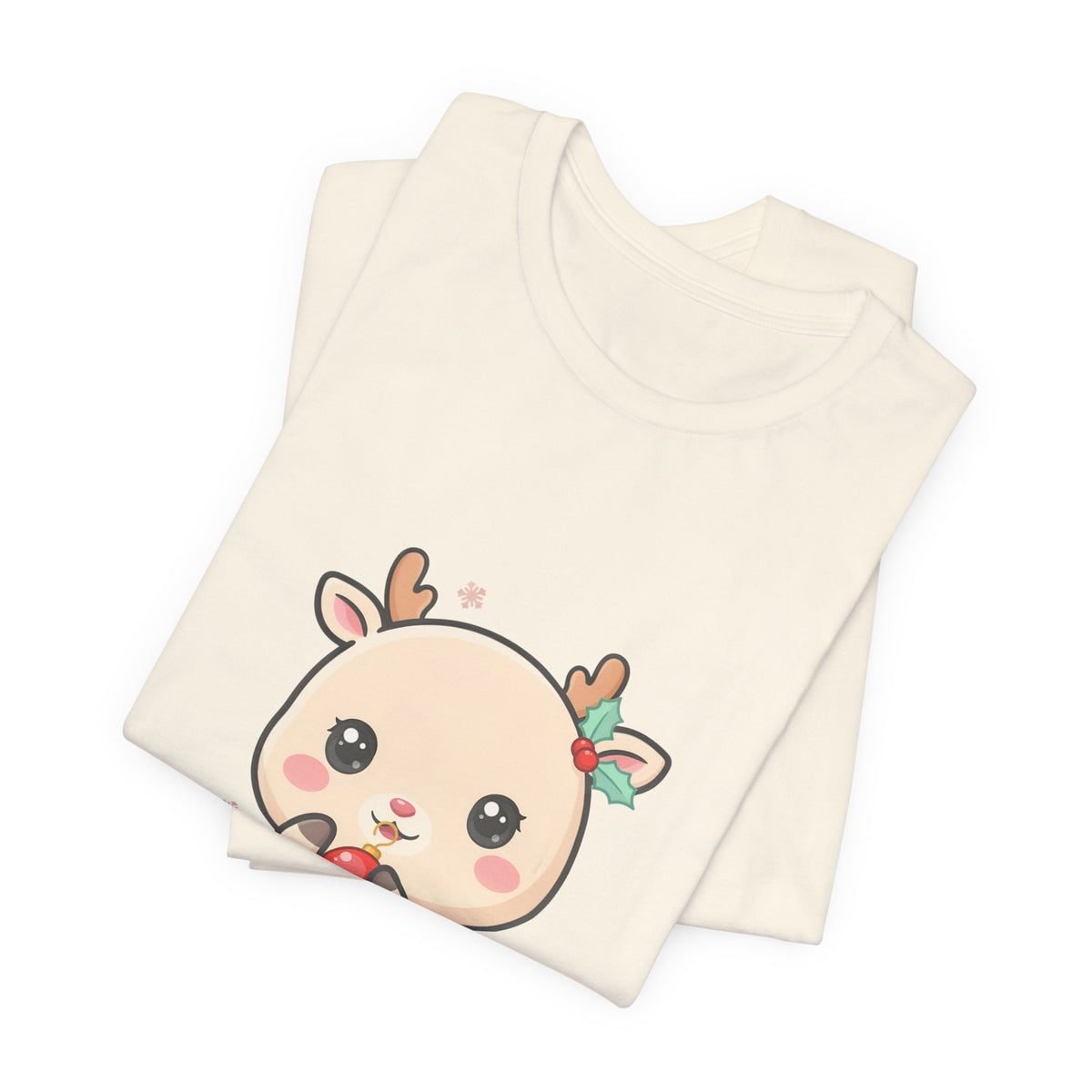 Kawaii Reindeer Christmas T-Shirt for Cute Holiday Style