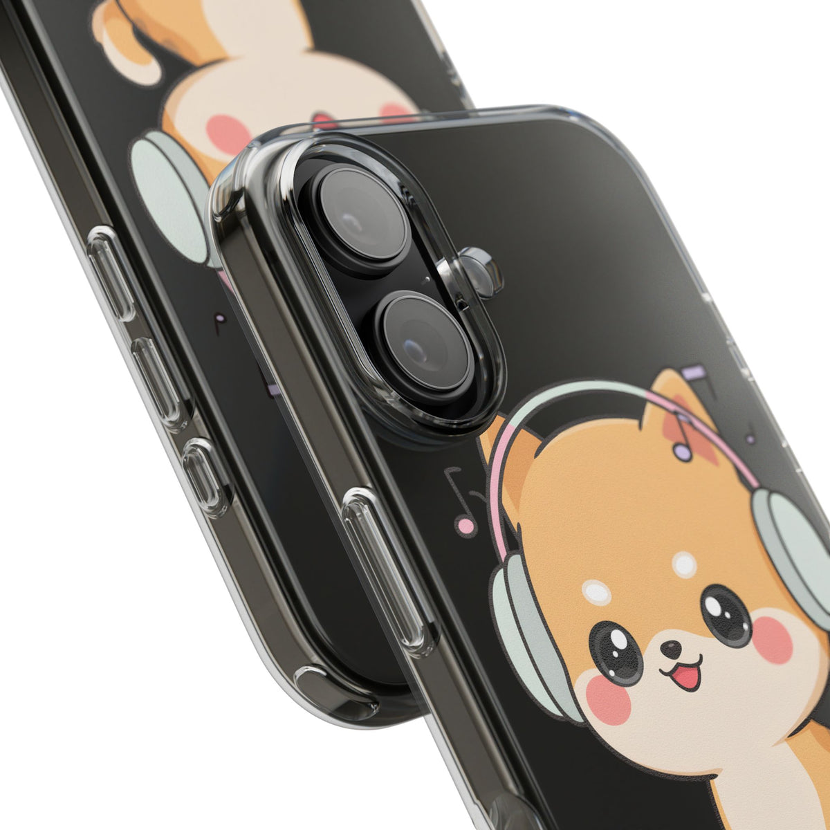 Kawaii Shiba Inu Phone Case – Music Lover Clear Case