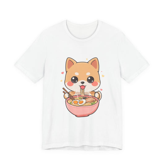Shiba Inu Ramen T-Shirt, Cute Kawaii Noodle Lover Tee