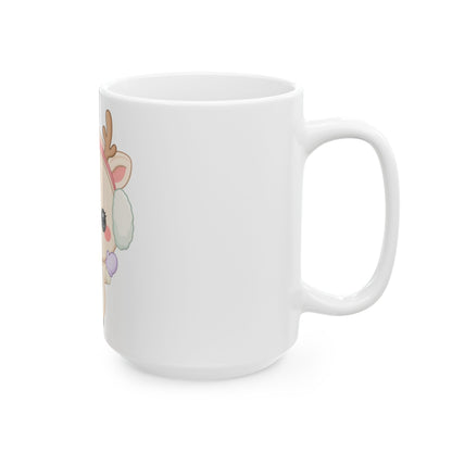 Kawaii Reindeer Mug for Cozy Winter Coffee Moments