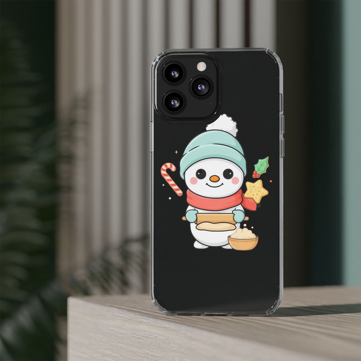 Christmas Snowman Phone Case, Cute Cookie Baker