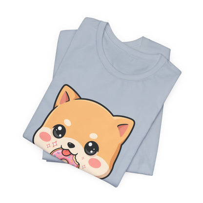 Kawaii Shiba Inu Donut Unisex Jersey Short Sleeve Tee