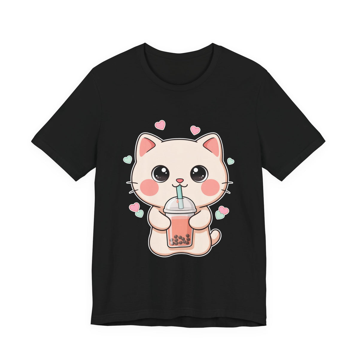 Kawaii Bubble Tea Cat T-Shirt for Cat and Boba Lovers