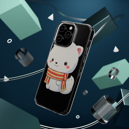 Kawaii Arctic Fox Phone Case, Cozy Christmas Scarf
