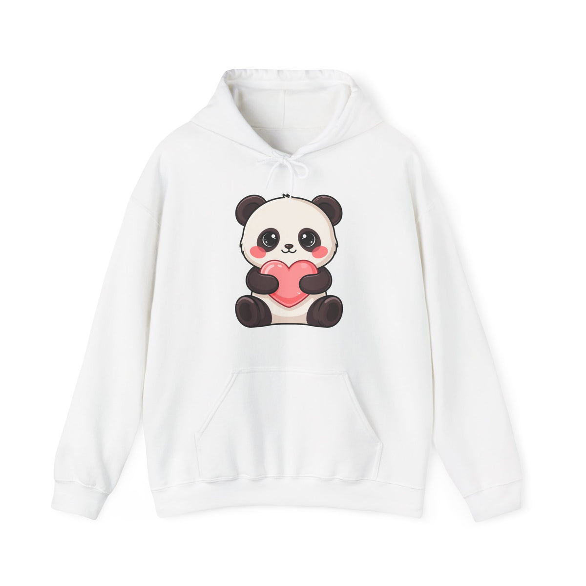 Kawaii Panda Hoodie, Cute Heart Hug Unisex Sweatshirt