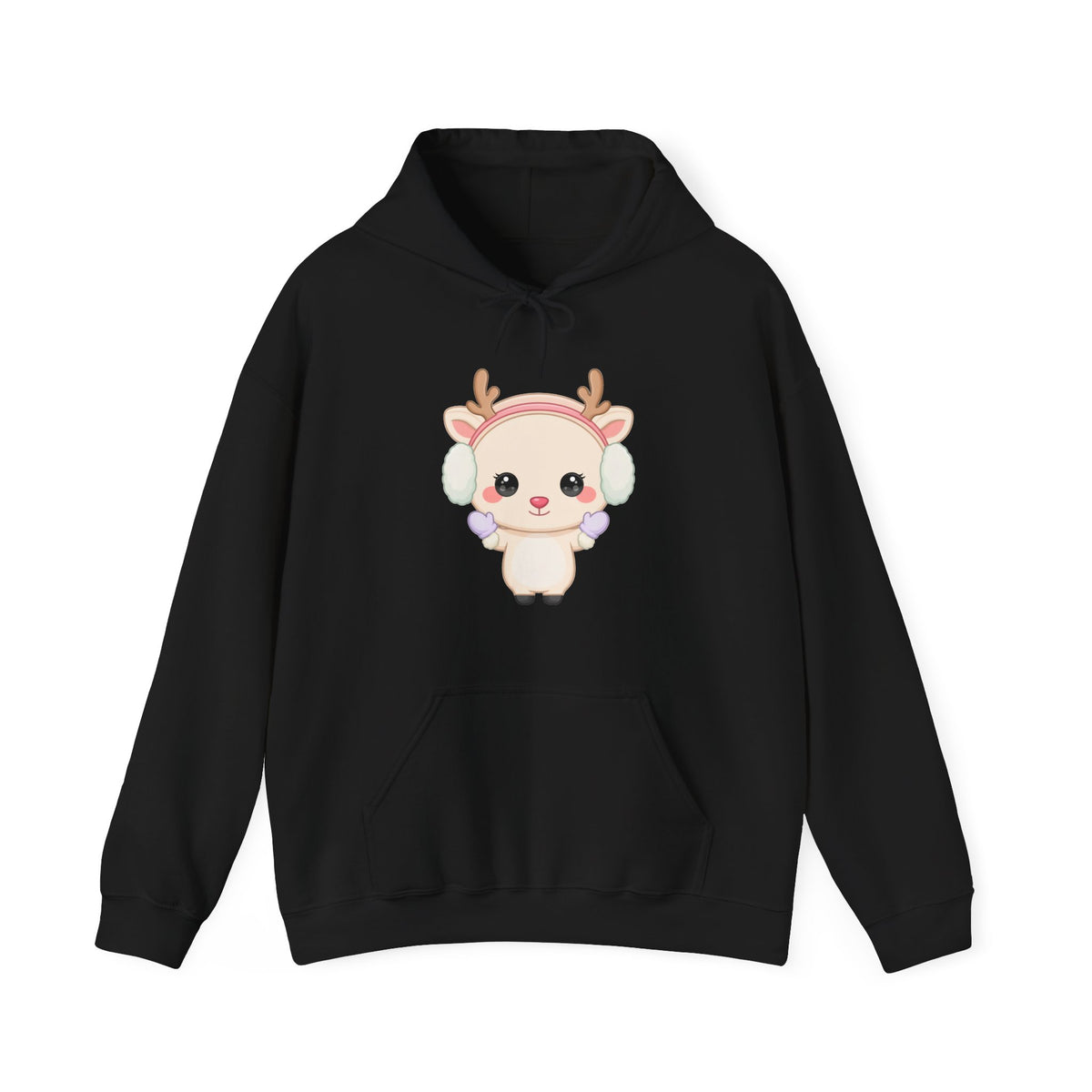 Kawaii Reindeer Hoodie, Cozy Cute Winter Sweatshirt