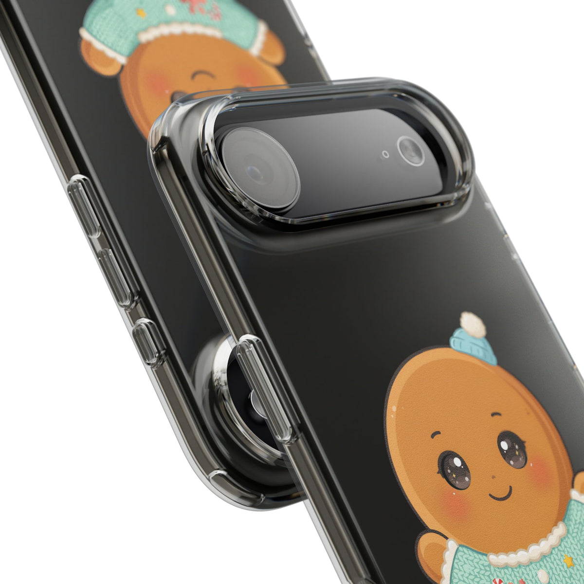 Kawaii Gingerbread Phone Case, Cute Christmas Sweater Cookie