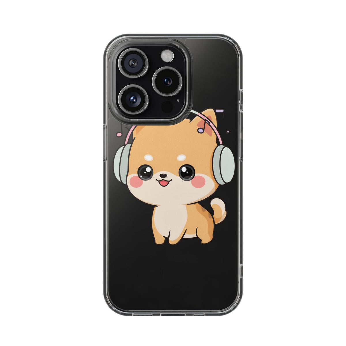 Kawaii Shiba Inu Phone Case – Music Lover Clear Case