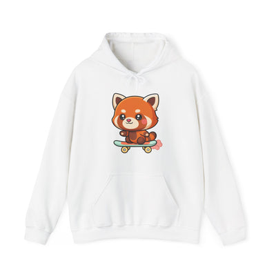 Red Panda Skateboard Hoodie, Cute Kawaii Unisex Sweatshirt
