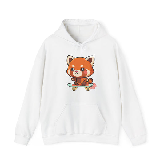 Red Panda Skateboard Hoodie, Cute Kawaii Unisex Sweatshirt