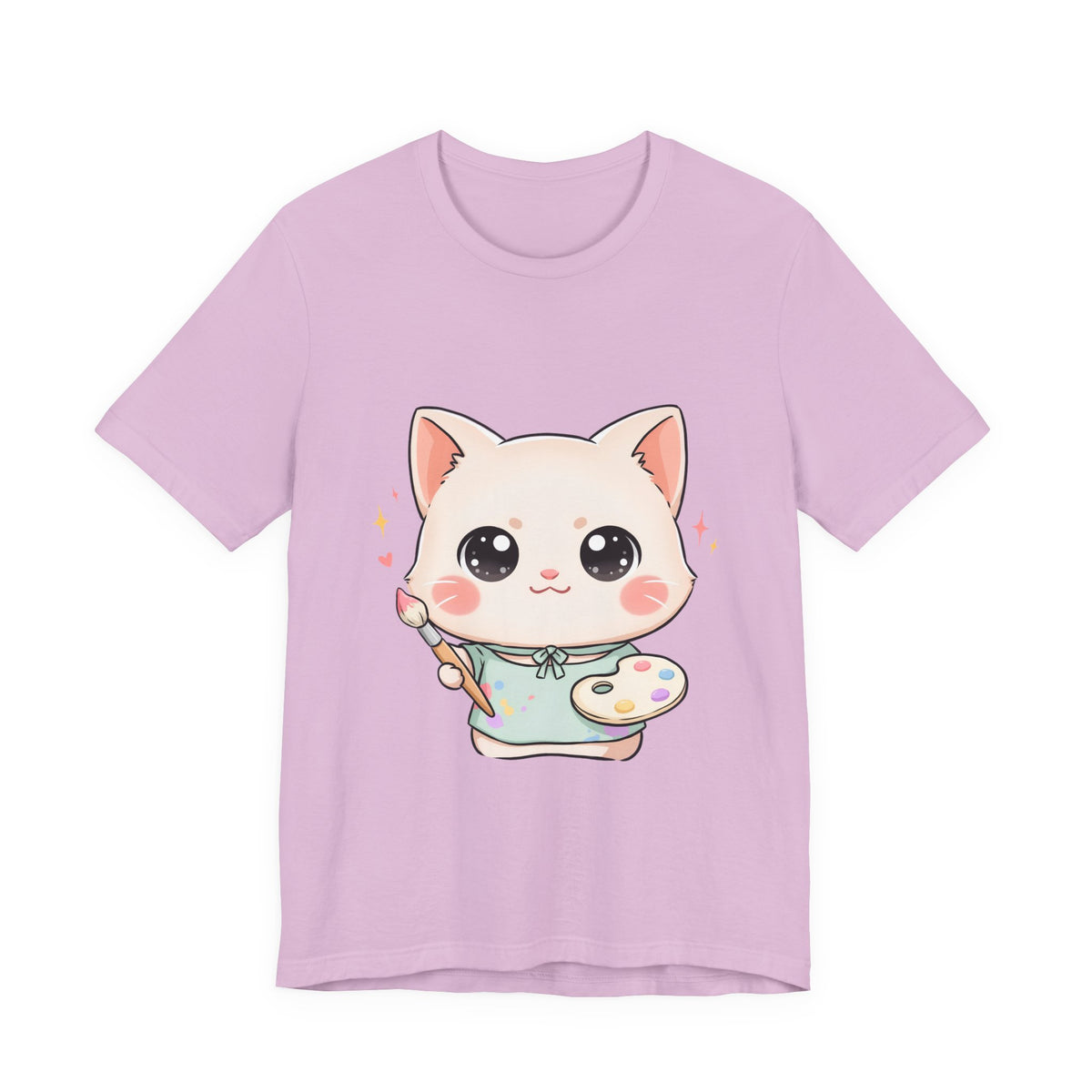 Kawaii Cat Artist T-Shirt for Creative Cat Lovers