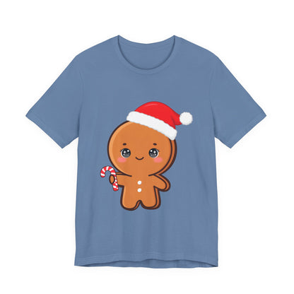 Gingerbread Man Christmas T-Shirt, Cute Kawaii Holiday Tee
