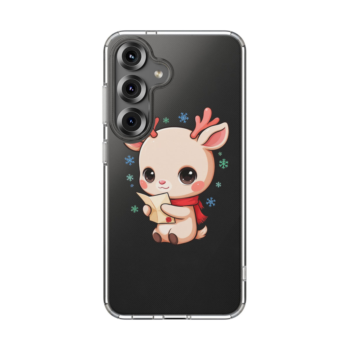 Christmas Reindeer Clear Impact-Resistant Phone Case