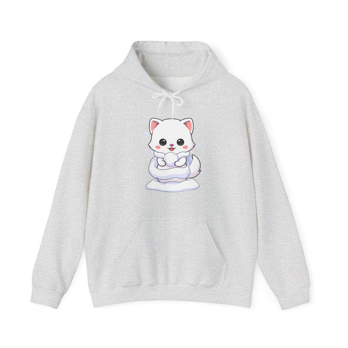 Kawaii Arctic Fox Hoodie, Cute Winter Animal Sweatshirt