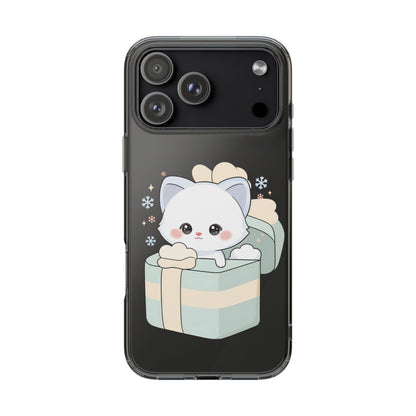 Kawaii Arctic Fox Clear Impact-Resistant Phone Case