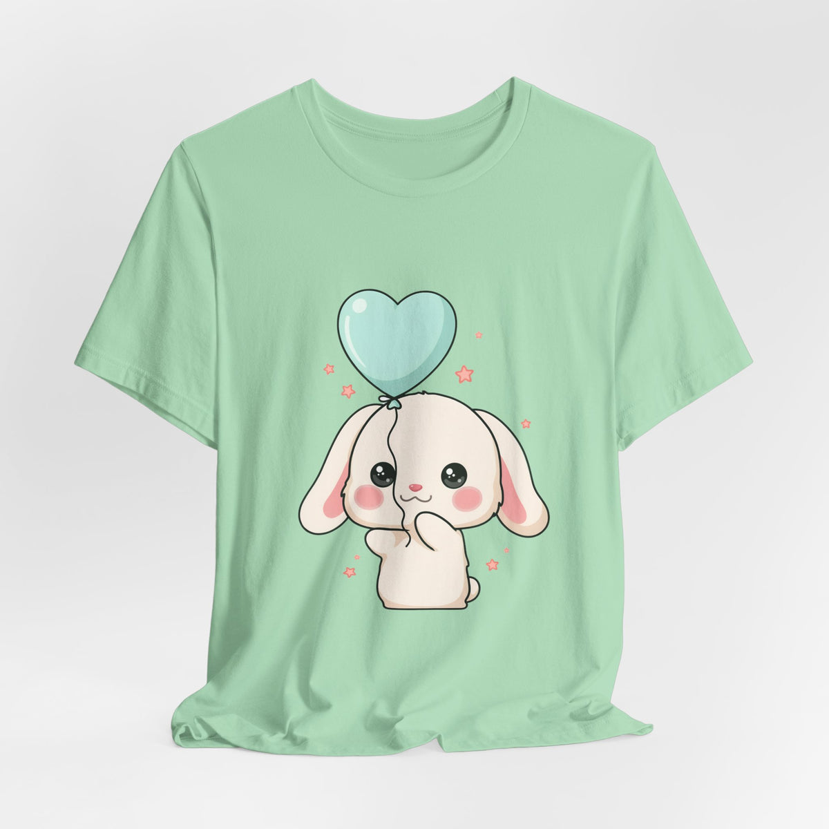 Kawaii Bunny T-Shirt with Balloon – Cute Chibi Rabbit Tee