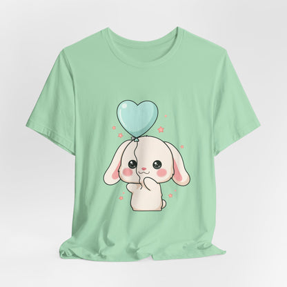 Kawaii Bunny T-Shirt with Balloon – Cute Chibi Rabbit Tee