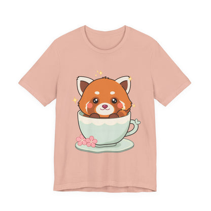 Kawaii Red Panda T-Shirt, Cute Tea Lover Gift