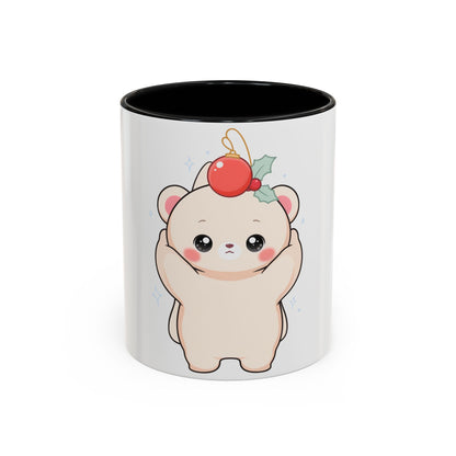 Christmas Polar Bear Mug, Cute Holiday Accent Coffee Mug