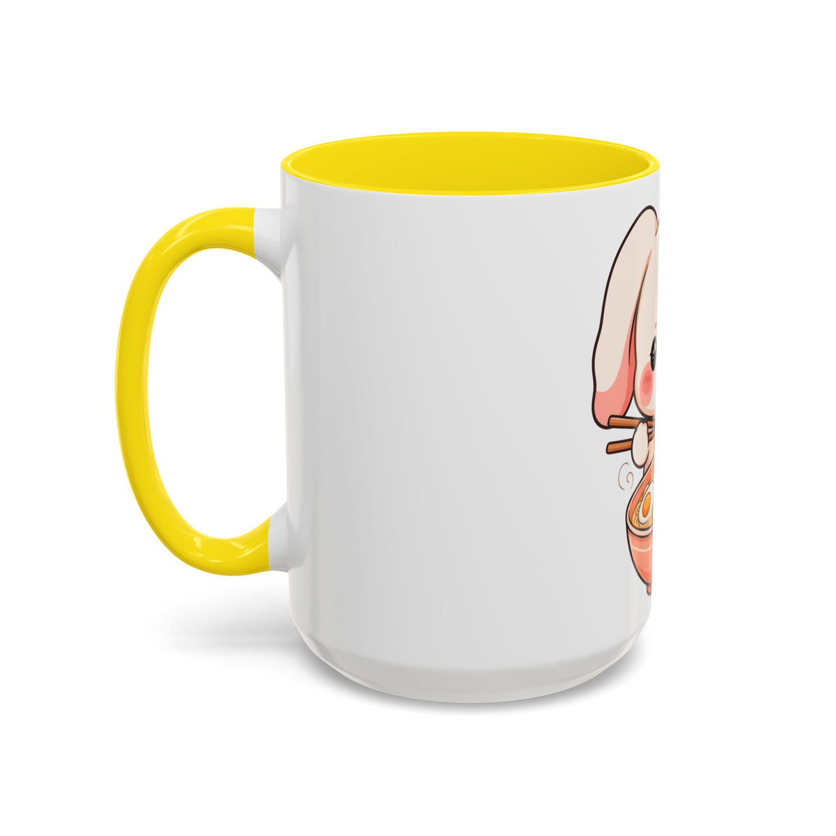 Kawaii Ramen Bunny Accent Coffee Mug, 11 oz or 15 oz