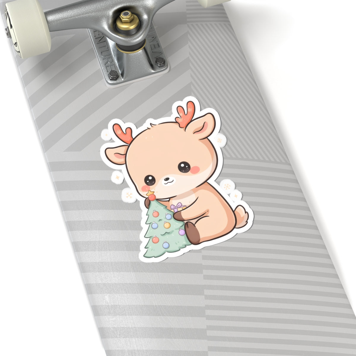 Kawaii Christmas Reindeer Kiss-Cut Sticker