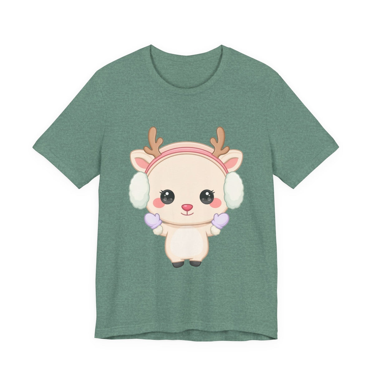 Kawaii Reindeer T-Shirt, Cute Winter Animal Tee