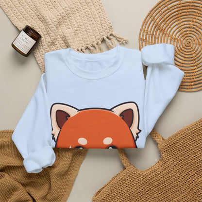 Red Panda Sushi Sweatshirt, Cute Kawaii Crewneck