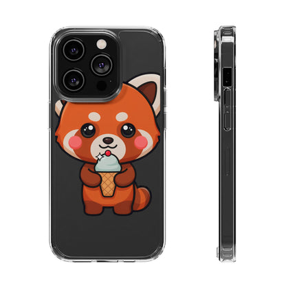 Kawaii Red Panda Phone Case with Ice Cream