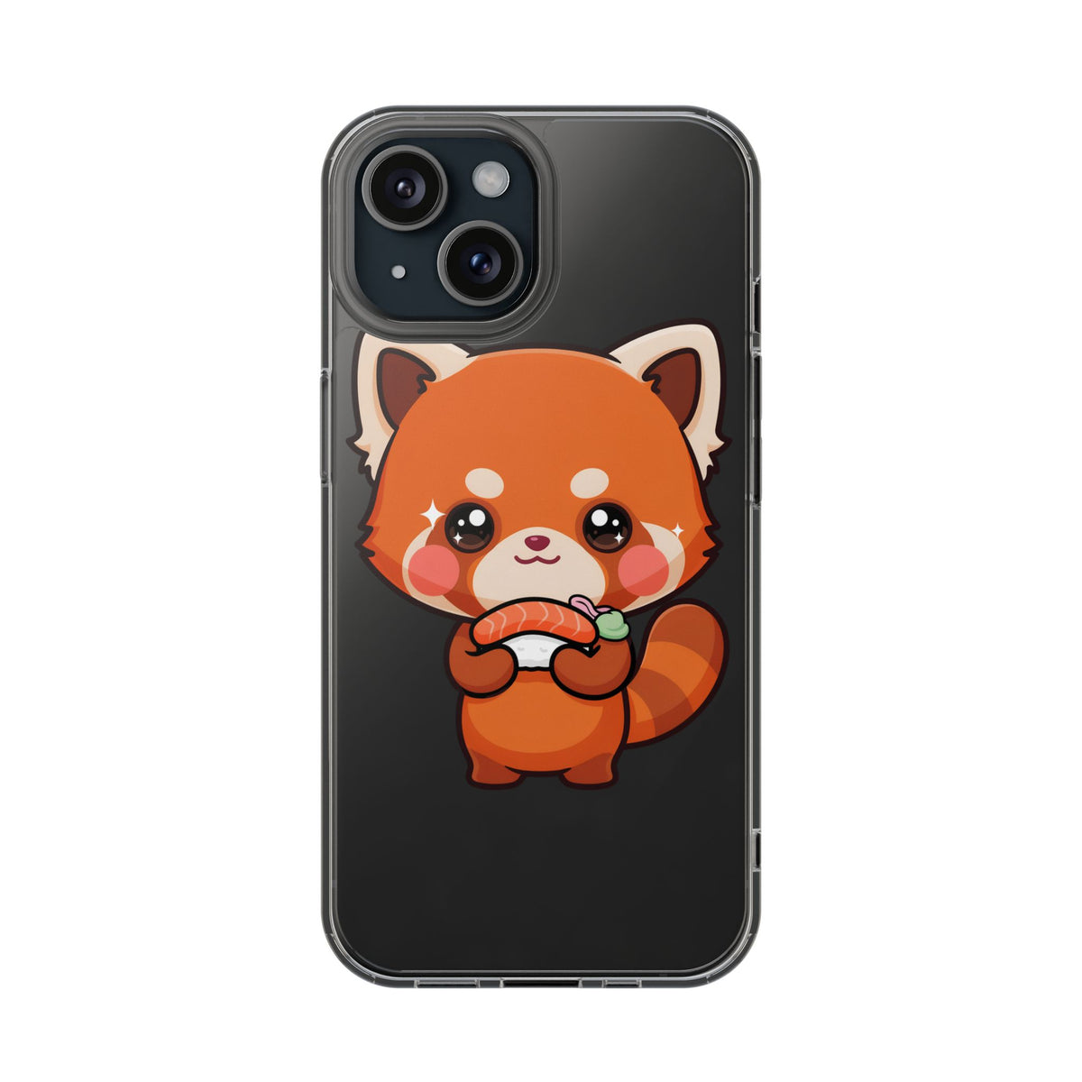 Red Panda Sushi Phone Case, Cute Kawaii Clear Case